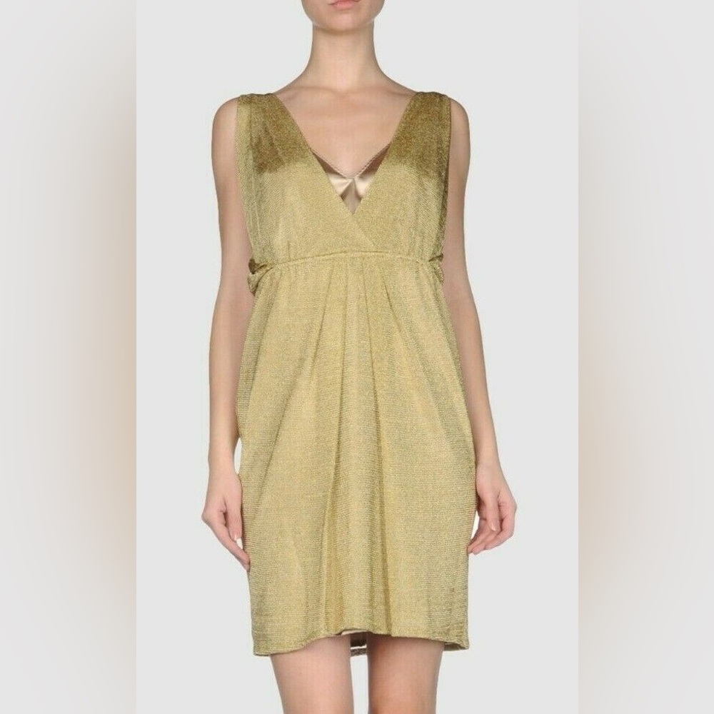 Elie tahari Tamara gold knit dress